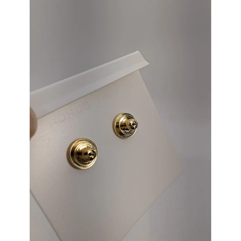Tory Burch Kira Pearl Logo Stud Earrings Gold Tone‎ White Faux Pearl - NEW